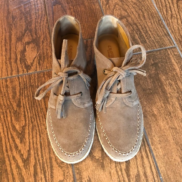 Crown Vintage Mac Wedge Ankle Booties Suede 10 - Picture 3 of 5